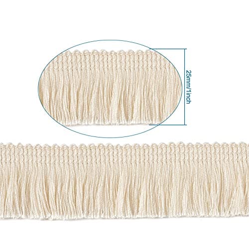Beadthoven Garniture à franges en dentelle brodée pour vêtements, rideaux de mariage, robe, abat-jour, décoration d'intérieur - 25 m