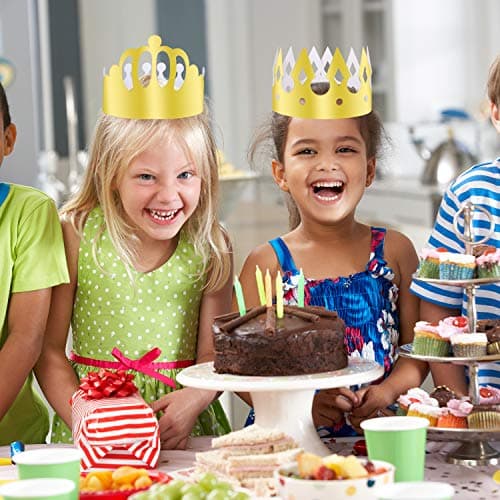 TUPARKA Roi doré couronnes Feuille d'or Papier Chapeau de Couronne de Parti Chapeau pour célébration d'anniversaire bébé Douche Photo Props (30pcs(6 styles))