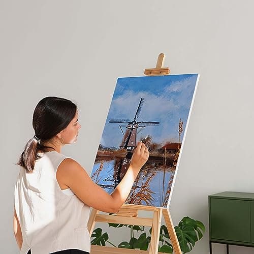 Elan Toile à Peindre 50x70, 100% Coton 6-Pack de Toiles Pré étirées, Toile Peinture, Toile Vierge, Canvas Toile Peinture, Toiles Peinture, Toiles à Peindre, Chassis Entoilé, Toile a Peindre