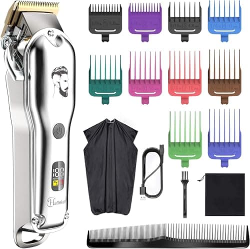 Hatteker Tondeuse à Cheveux Professionnelle Hommes Tondeuse à Barbe De Précision Tondeuse à Cheveux Longs Hommes Étanche IPX7