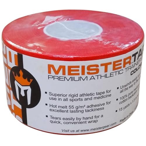Meister Ruban d’Entraîneur Athlétique Premium 15Yd x 1,5" pour Sports et Usage Médical - Rouge - 1 Rouleau