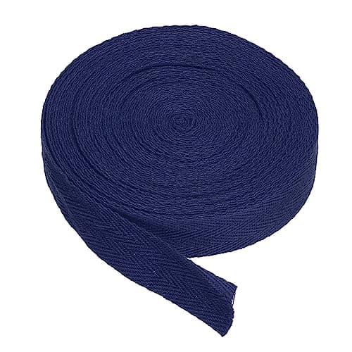 PATIKIL Sangle Sergé Coton 20mm(3/4") 9m(10 Yards) Coton Ruban Biais Lien Ruban Chevron Sangle Couture pour Couture Cadeau Emballage Artisanat DIY Marine Bleu