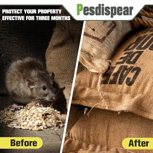 Pesdispear Repulsif Souris, Anti Rats, Anti Souris Anti Rongeur Intérieur et Extérieur Plus Efficace que les Ultrasons Anti Souris et Piege a Souris Boules 6 Pack