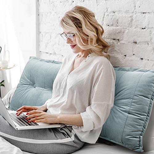 Johnear Coussin de Dossier pour canapé, Cale Dos Plage,Traversin Grand Coussin de Lecture en Velours, Oreiller Triangle Compensé Wedge, Coussin Lombaire, tête de lit, Coussin pour Jambes, Gris 160 cm