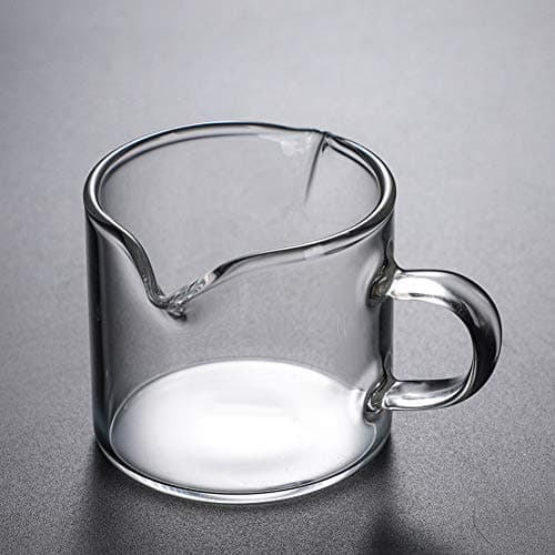 SIQITECH 75ml Tasse à Café Expresso en Verre avec Double Bouche Tasse à Café Résistante à la Chaleur Tasse à Mesureur Transparent Graduée Tasse à Lait avec Poignée pour Café Boisson Cocktail Vin