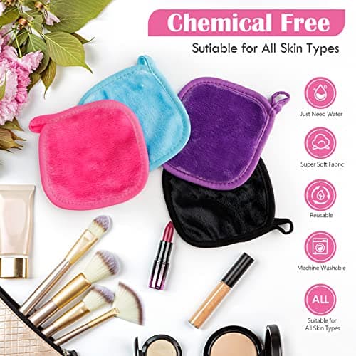 Orighty Lot de 12 lingettes démaquillantes réutilisables pour enlever instantanément la saleté avec juste de l'eau 12,7 x 12,7 cm
