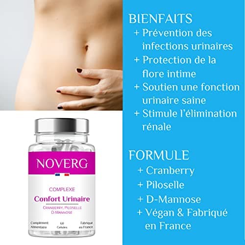 Confort Urinaire Femmes | Prévention des troubles Urinaires | Protection de la Flore Intime | Cranberry, Piloselle, D-Mannose | Vegan | 60 Gélules | Cure de 30 Jours | Fabriqué en France