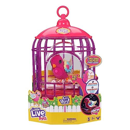 Little Live Pets - Lil' Bird et nichoir : Tiara Twinkles | Nichoirs assemblables, Nouvelles Ailes Lumineuses avec Plus de 20 Chants d’Oiseaux. Il réagit au Toucher !