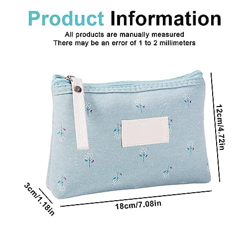 Sporgo Lot de 5 petites trousses de maquillage : 5 couleurs Trousse de maquillage multifonctionnelle, sac de maquillage portable avec fermeture éclair, pour cosmétiques, pièces de monnaie, articles de