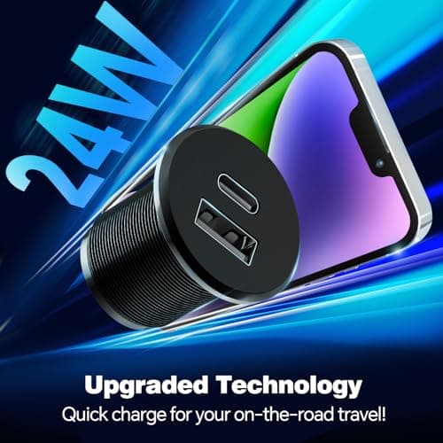 acegoo Prise USB 12V Chargeur USB Camping-Car Aluminium, Double Prise USB C Voiture PD3.0 et QC3.0 Charge Rapide pour Bateau Marine Camion Caravane, Sortie de 24W par Port(Petit Panneau x 2)