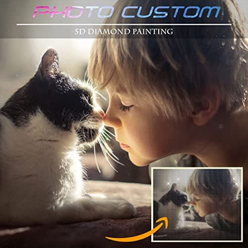 Carsilers 5D DIY Diamond Painting Private Custom Photo personnalisée Diamant Broderie Full Round Image de diamond painting personnalisé Painting Diamant Mosaïque wall Décor,Diamant Rond,30x30cm