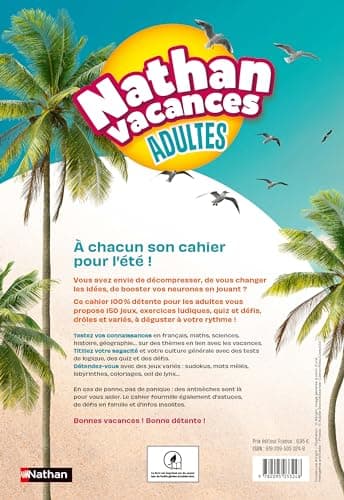Cahier de vacances adultes 2025 - 150 jeux variés pour des moments 100% détente !