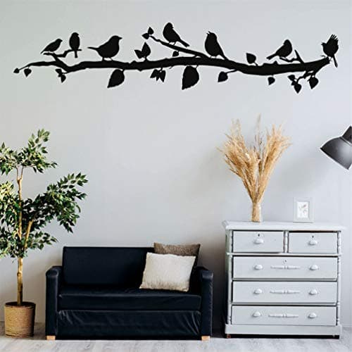 Décoration murale en métal, oiseaux sur branche, oiseaux en métal, oiseaux signe Art mural (60x13cm)