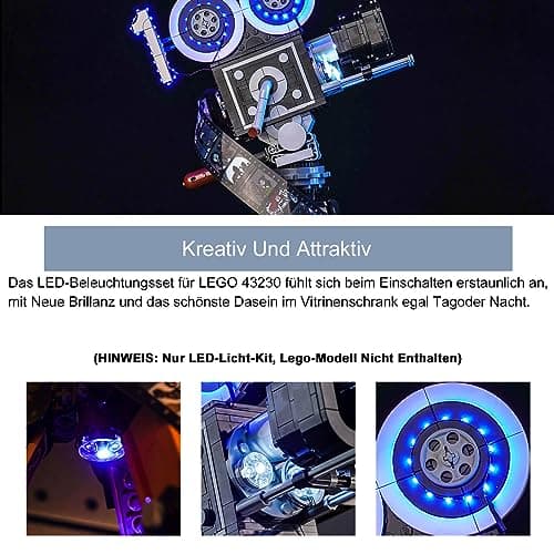 Kit d'éclairage LED pour Appareil Photo Lego Disney Walt Disney Tribute 43230 (Kein Lego), Ensemble de décoration - Hommage à Walt Disney - Version Standard