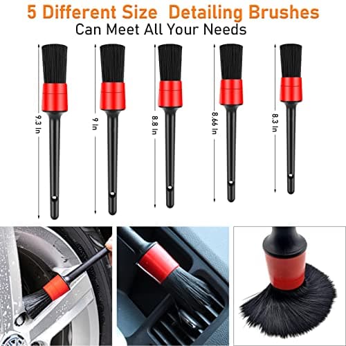 Yumzeco 23PCS Lot de Brosse Nettoyage Voiture,Pinceau Detailing Auto,Kit de Brosse Nettoyage Voiture Interieur Exterieur,Brosse Nettoyage Perceuse Électrique,Brosse Jante Voiture,Kit Polissage Voiture
