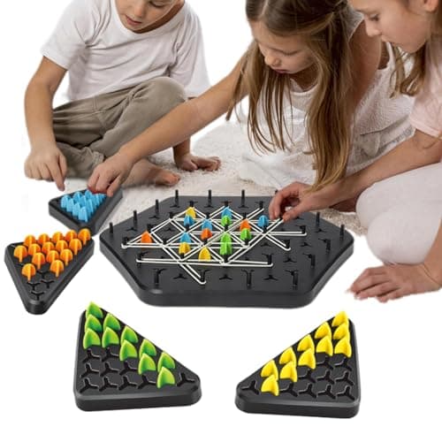 Jeu De Triangle en Chaîne, Jeu De Triggles Amusant, Jeu De Cheville Interactif, Jeu De Cheville De Bureau Classique, Jeu D'échecs Stratégie Triangle, Jeu Stratégie Casse-tête pour Enfant