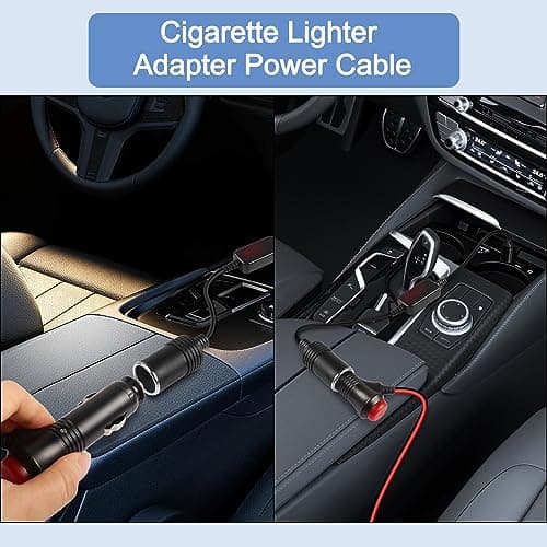 HATMINI 2PCS Prise d'alimentation allume-cigare 12V avec bouton de commutation intégré, câble mâle allume-cigare de voiture 22AWG avec fusible 5A pour produits à faible puissance inférieure à 36W-3,3F