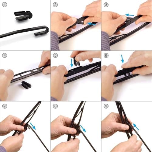 Mossa Balais d'essuie-glace de pare-brise adaptés pour Fiat Panda (10.2003-12.2012) - essuie-glace pour lunette avant - kit essuie glaces 3