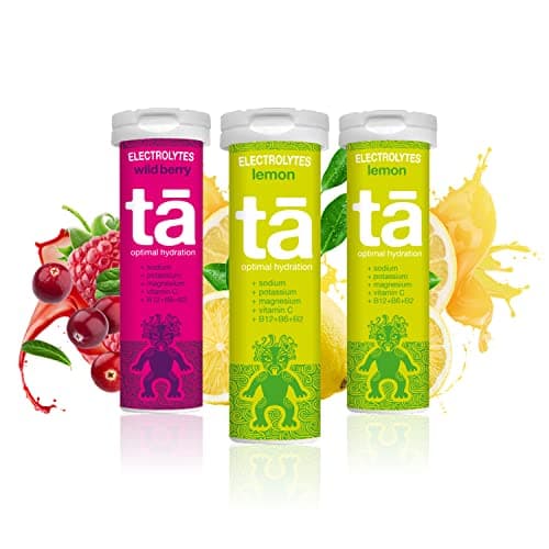 TA ENERGY - PACK x3 Tubes - Pastilles d'hydratation - Sels Minéraux - Vitamines - Faibles en calories - Réduit les crampes - MADE IN FRANCE (Citron Citron Fruits Rouges, x3 Mix)