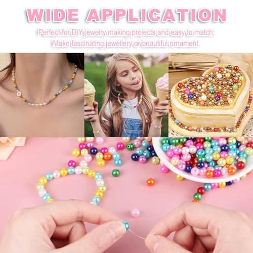 Aililong Lot de 1050 perles colorées : perles en plastique de 8 mm à enfiler pour la fabrication de bijoux, bracelets et colliers