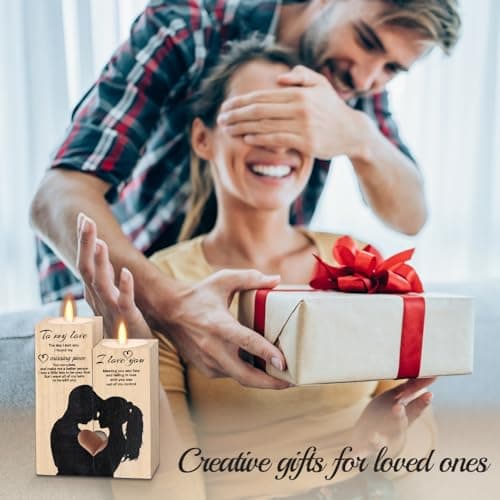 Bieiyhe Bougeoir en Bois en Forme de Coeur Bougie Meilleure Amie Petite Amie Meilleur Cadeau Bougeoir Bougeoir d'anniversaire Bougeoir Imprimé Bougies Personnalisées Bougie Déccrative pour Mariage