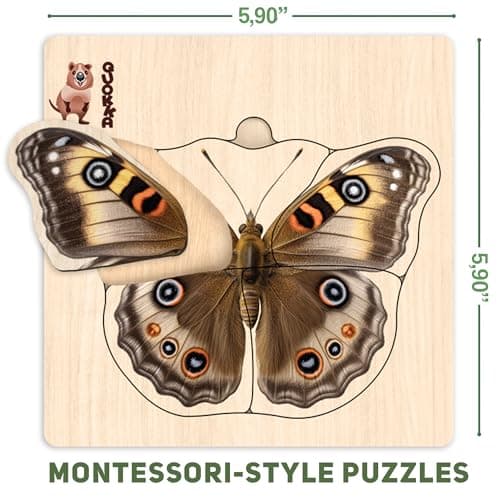QUOKKA Puzzle Jouet Enfant 1 2 3 Ans - Puzzle en Bois Montessori de 1 an à 4 Ans - Jeux Educatif Enfant 2 Ans Puzzle Animaux pour Filles et Garçons