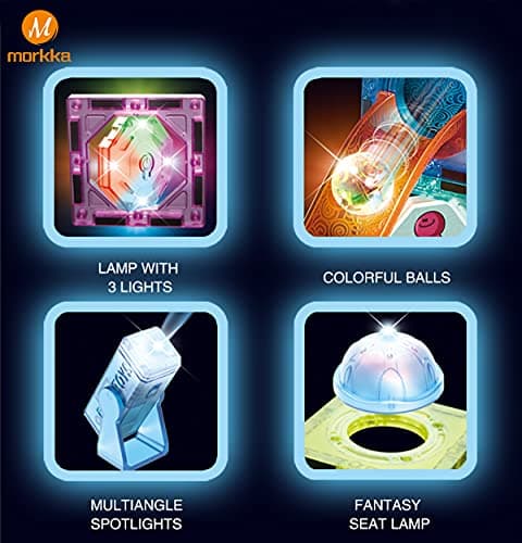 morkka Blocs de Construction magnétiques de Luxe pour Enfants, Ensemble Jouets STEM éducatifs 3D 3-12 Cadeaux pour garçons et Filles (Light Orbital Blocks-75PCS)