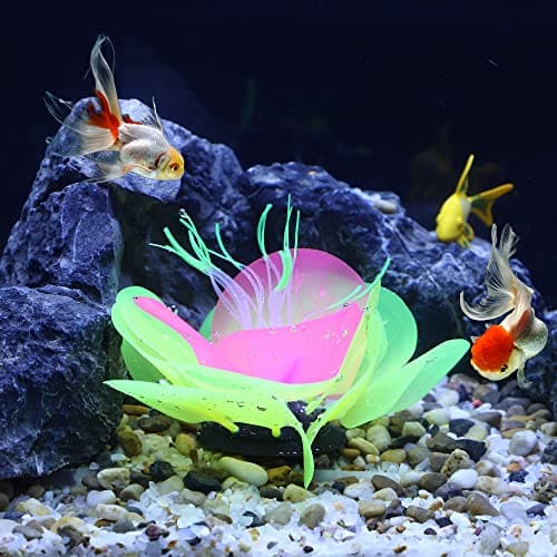 VOCOSTE Aquarium Simulation Corail Aquatique Fleur, Silicone Décoration Jaune