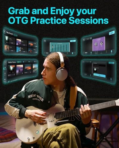 Enya Guitare Électrique Nova Go Sonic - Guitarra Smart Blanche en Fibre de Carbone avec Haut-Parleur sans fil 10 W, Préréglages Intégrés, Câble de Chargement, Clé de Réglage et Sac de Transport