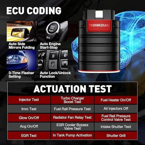 thinkcar ThinkDiag OBD II Scanner Outil d'analyse OBD II pour véhicule, Lecteur Code Voiture équipé de Fonctions de 15 réinitialisation pour Systèmes Complets,ECU Scanner,pour iOS et Android