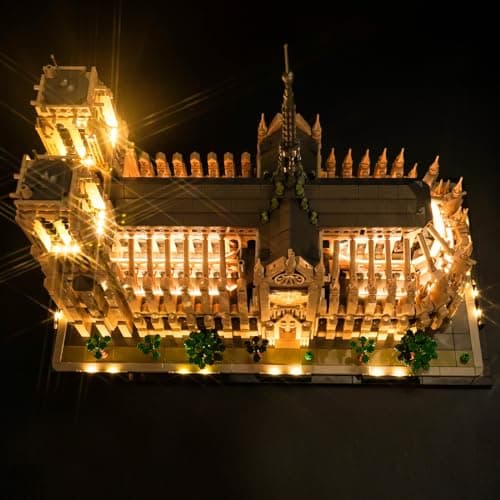 BrickBling Kit d'éclairage télécommandé pour Lego Notre-Dame de Paris (pas Lego), ensemble d'éclairage LED pour Lego 21061 Architecture Notre-Dame de Paris Cadeau créatif