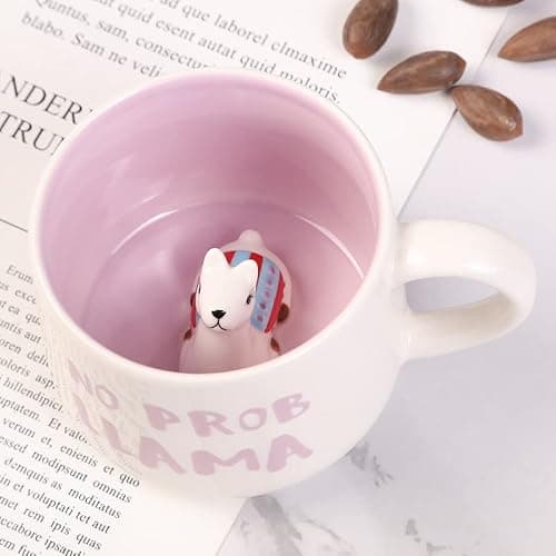 Arawat Tazzine Da Caffè Divertente Tazze Da Tè In Ceramica 350ml Mug Colazione Tazze Da Cappuccino Simpatiche Con Cucchiai e Sottobicchiere Tazza Espresso Di Alta Qualità Regalo Per Natale