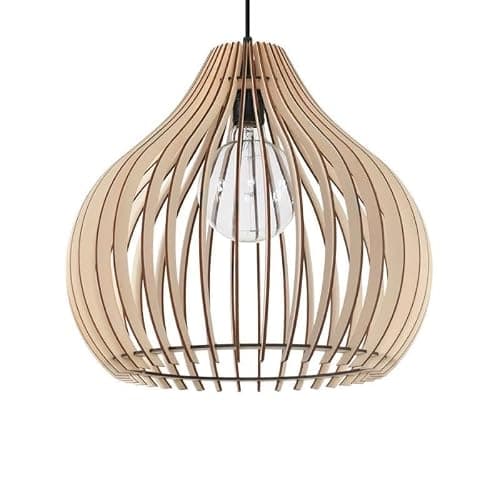 Suspension Bois Sphère pour Ampoule E27 - SILAMP