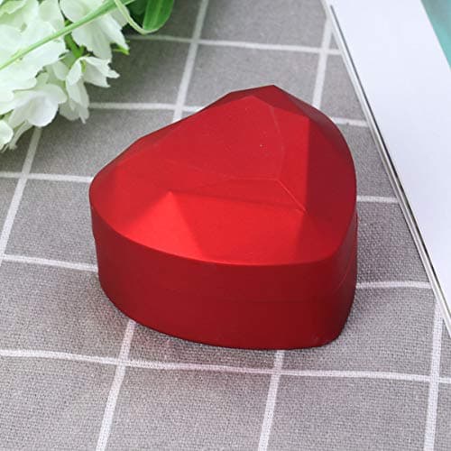 BESPORTBLE Boîte à bagues en bois à LED en forme de cœur - Pour anniversaire de mariage, Saint Valentin (rouge)