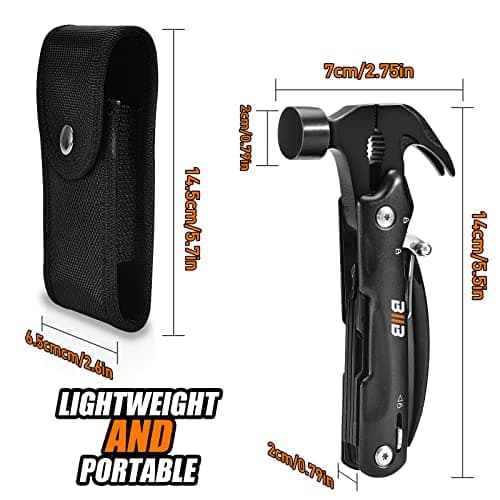 BIIB Cadeau Homme, 12 en 1 Outil Multifonction, Gadget Insolite Utile, Idee Cadeau Homme, Accessoires Camping, Cadeau Papa, Cadeau Noel Homme, Cadeau Fete des Peres, Cadeau Anniversaire Homme