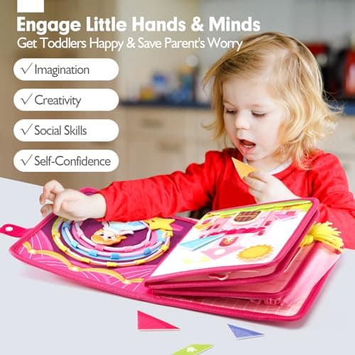 hahaland Jouet Bebe 1 an Busy Board Montessori âge 1 an, Relooking Princesse Jouet Enfant 1 2 3 4 Ans, Jeux Montessori Jouets d'Activité et de Développement Cadeau Fille 1 2 3 Ans