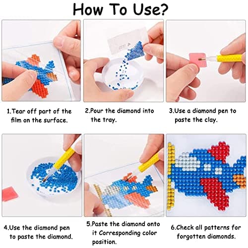 YGCHEN Diamond Painting Robot 5D Diamond Painting Autocollants Kits Enfants Peinture Diamant Voiture DIY Broderie Diamant pour Les Enfants et Les Débutants Adultes, 18 Pièces