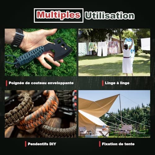 98ft/30 Mètres Nylon 4mm Paracorde kit 7 Brins en Nylon Corde Corde Multifonction pour Parachute Bracelet Set de Bracelet Paracord Cordelettes DIY Bracelet (ferreux, 4mm x 30m)