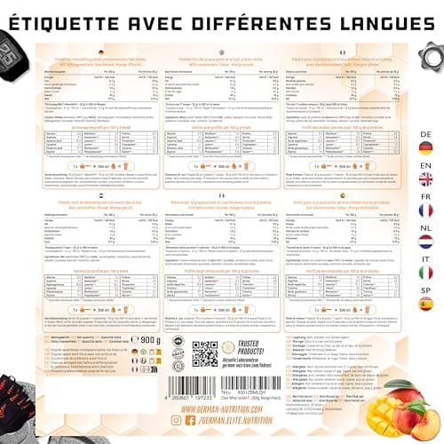Clear Whey Isolate Protein Shake - Shake Protéiné Fruité & Rafraîchissant - Isolat De Protéines De Lactosérum De Haute Qualité (900g, Mangue Pêche)