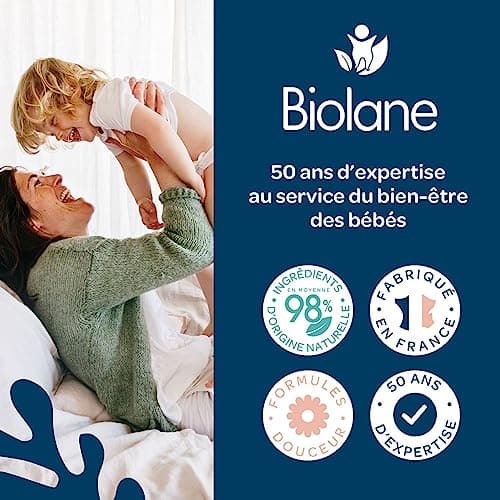 BIOLANE - Lingettes bébé à l'eau - 900 Lingettes - Lot de 12x75 - Nettoyage doux et efficace - Dès la naissance - Qualité Française