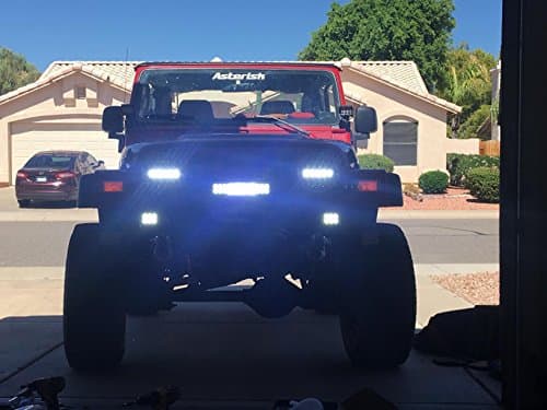 AUXTINGS 10 Pièces 15 cm 18W Flood Barre lumineuse LED Lampe de travail Bar Off Road camions SUV Conduite Feux de Brouillard 12V 24V