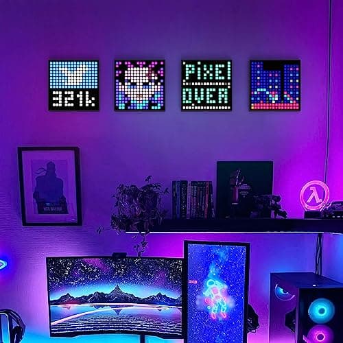 Divoom Pixoo-16 Pixel Art WiFi 16x16 LED Light Sign Digital Frame for Decoration Display,Smart Clock Lights Decorative with APP Control for Kids Gaming Room Bar Bedroom Home Wall Desk Gift