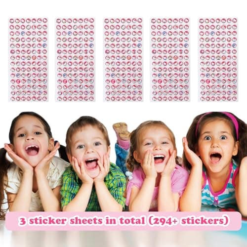 3 Autocollants pour Enfants, Hello Kittyy 3D Crystal Sticker, Autocollants Strass, Cadeau D'anniversaire pour Enfants Bricolage, Récompense de la Journée des Enfants