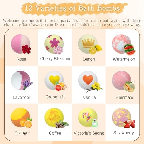 MOKYDUO Bombes de bain pour femmes, cadeaux, lot de 12, populaires, contiennent des huiles essentielles naturelles, fête des mères, cadeau du jour blanc, Saint-Valentin, Noël, anniversaire「Flipped」