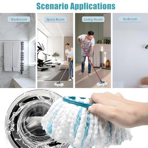 4 Pièces pour Leifheit Têtes de Rechange Clean Twist Disc Mop Franges de Remplacement en Microfibres pour Un Nettoyage Efficace des Particules de Saleté, Lavage Sol.