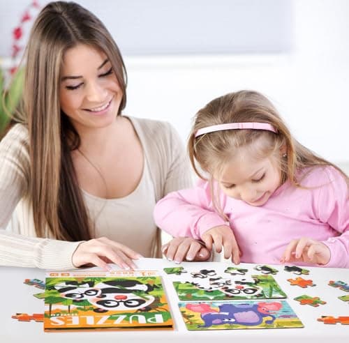 Puzzle en Magnétique pour Enfants, Animal Puzzle Montessori Jouet Livre de Puzzle Assorti en Bois, Jeuets Educatifs Cadeau pour Garçon Fille 3 4 5 Ans (Animaux)