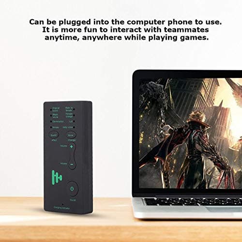 Wendry Mini Changeur De Voix,Carte Son Portable,Plug and Play,4 Effets sonores,4 changements de Voix,en Direct avec changeur de Voix Mini Portable pour PC/Téléphone Portable (Version Anglaise)