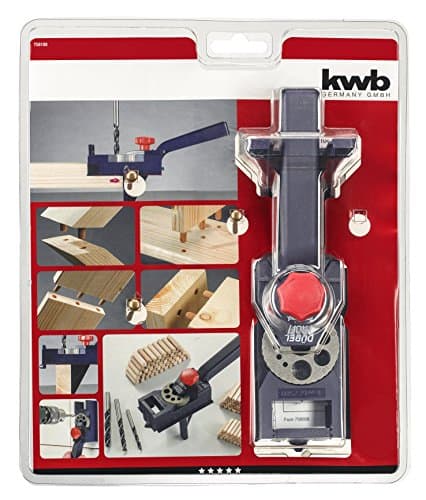 kwb Guide pour chevilles, set complet comprenant une mèche à bois CV et des chevilles à bois, aide au perçage universelle pour les perçages droits de Ø 3 3.3, 4 4.2, 5 6 6.8, 8 10 12 mm