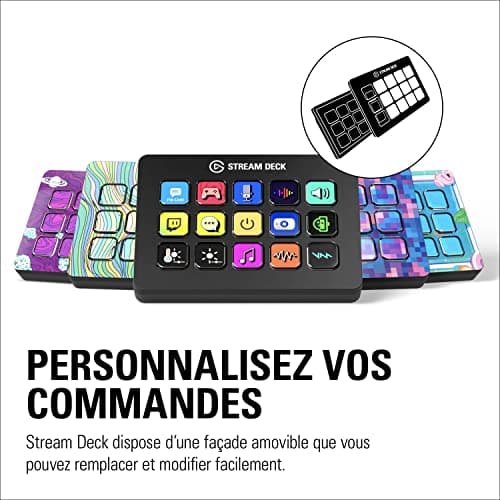 Elgato Stream Deck MK.2 – Contrôleur de studio, 15 touches macro, déclenchement d’actions dans les applications et les logiciels comme OBS, Twitch, YouTube et d’autres, compatible Mac et PC
