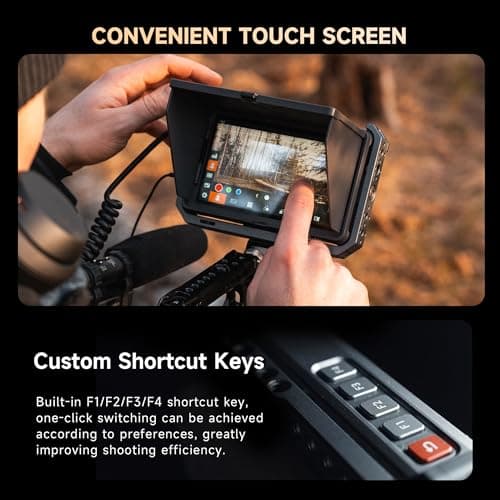 VILTROX DC-X3 2000 Nits SDI Kit Moniteur de terrain pour caméra avec cage, 4K HDMI Moniteur vidéo à écran tactile avec pare-soleil/batterie, 3D Lut 1920X1080 HD Full Waveform Focus Peaking VectorScope